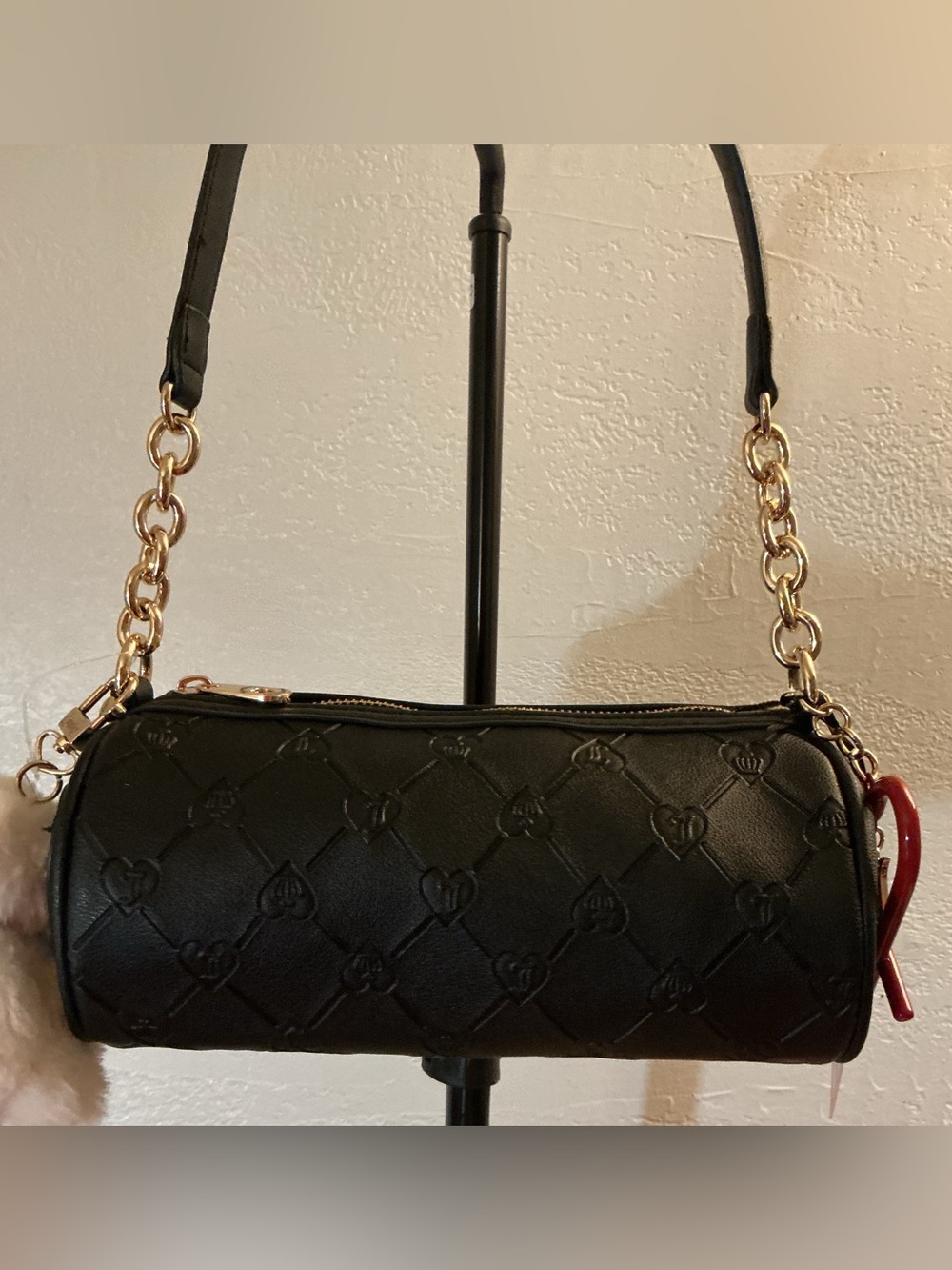Juicy Couture Holiday In Roll Bag w/Teddy Bear Plush Charm - Liquorice - Picture 2 of 8